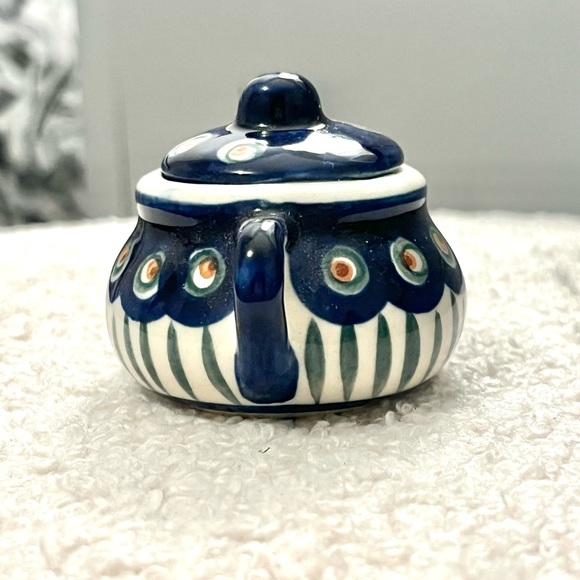 handmade painted abstract mini ceramic teacup home decor - Picture 5 of 9